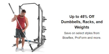 Up to 45% Off Dumbbells, Racks, and Weights from Dick's Sporting Goods