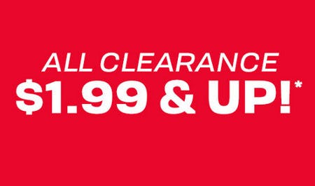 All Clearance $1.99 and Up