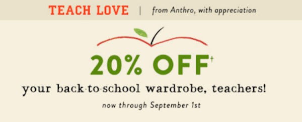 Teachers 20% Off