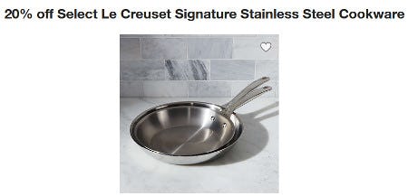 20% Off Select Le Creuset Signature Stainless Steel Cookware from Crate & Barrel