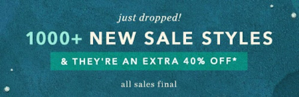Extra 40% Off 1000+ New Sale Styles