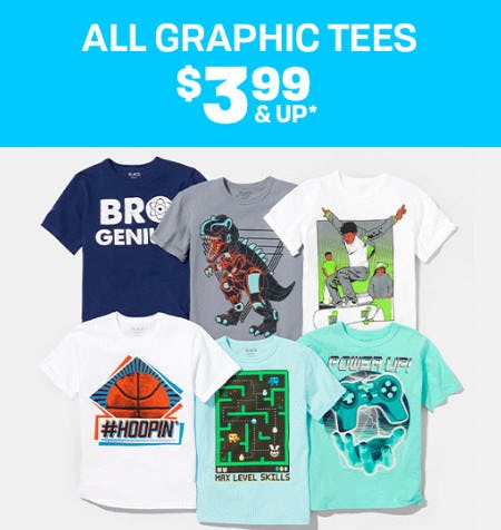 All Graphic Tees $3.99 and Up from The Children's Place Gymboree