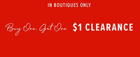 Buy One, Get One $1 Clearance