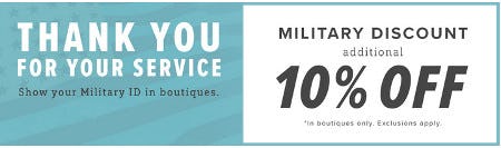 Military Discount from francesca's