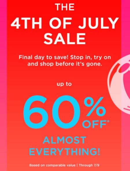 Up to 60% off Almost Everything