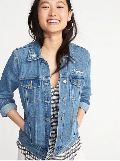 Embroidered Denim Jacket for Women from Old Navy