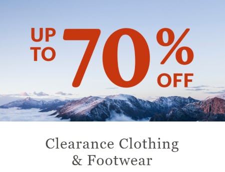Up to 70% Off Clearance Clothing and Footwear