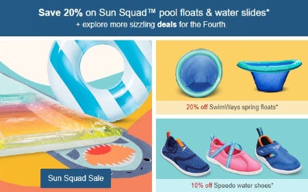 Save 20% on Sun Squad Pool Floats & Water Slides from Target