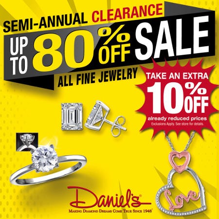 Daniel's Jewelers Clearance Sale from Daniel's Jewelers