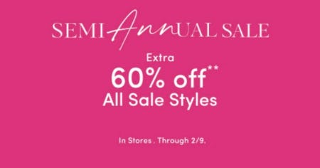 Semi Annual Sale Extra 60% Off