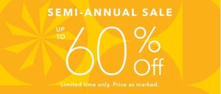 Semi-Annual Sale Up to 60% Off