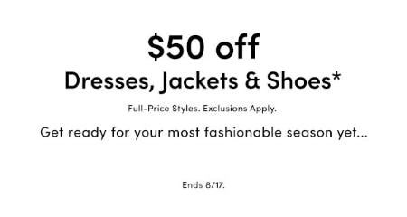 $50 Off Dresses, Jackets & Shoes from Ann Taylor