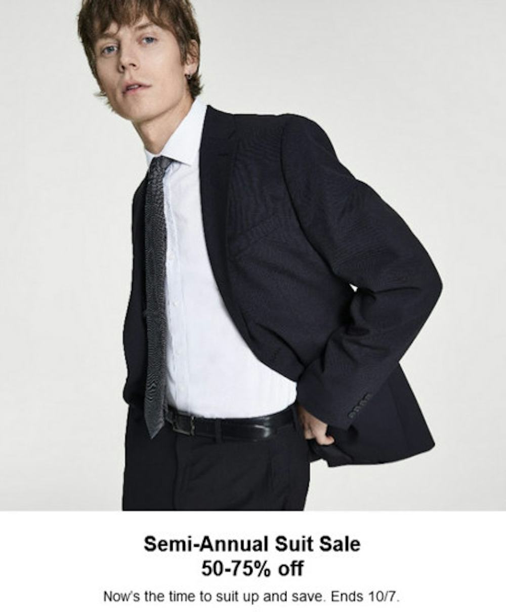 Semi-Annual Suit Sale: 50-75% off