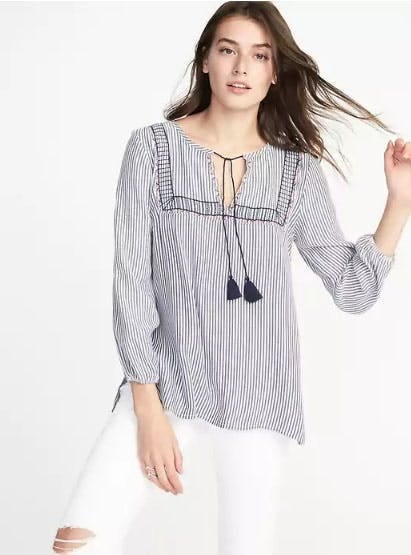 Relaxed Embroidered Tunic for Women from Old Navy