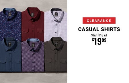 Parkway Place  Clearance Casual Shirts Starting at $19.99