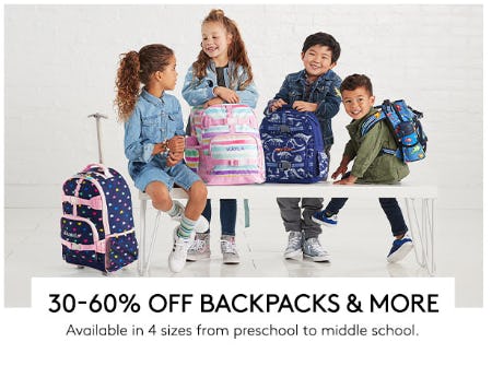 30 60 Off Backpacks And More At Pottery Barn Kids Oxmoor Center