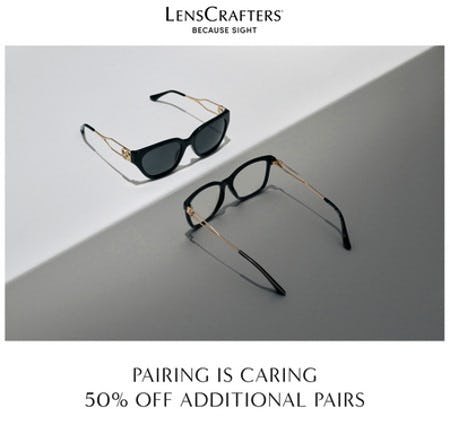 50% off additional pairs from LensCrafters