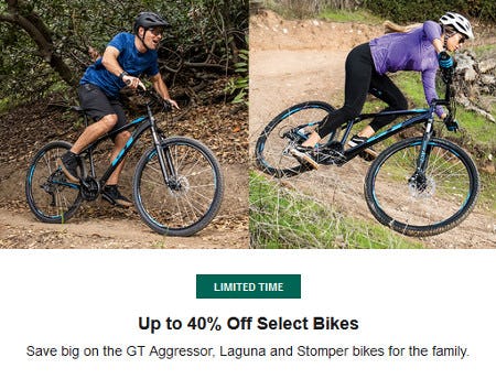 Up to 40% Off Select Bikes