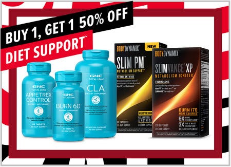 Buy 1, Get 1 50% Off Diet Support from GNC