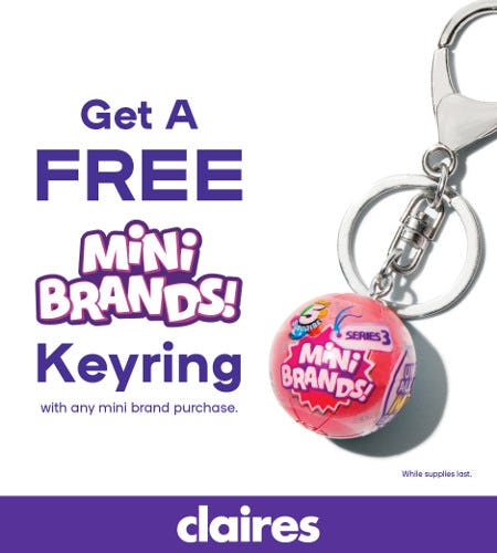 Free Mini Brands Keyring from Claire's