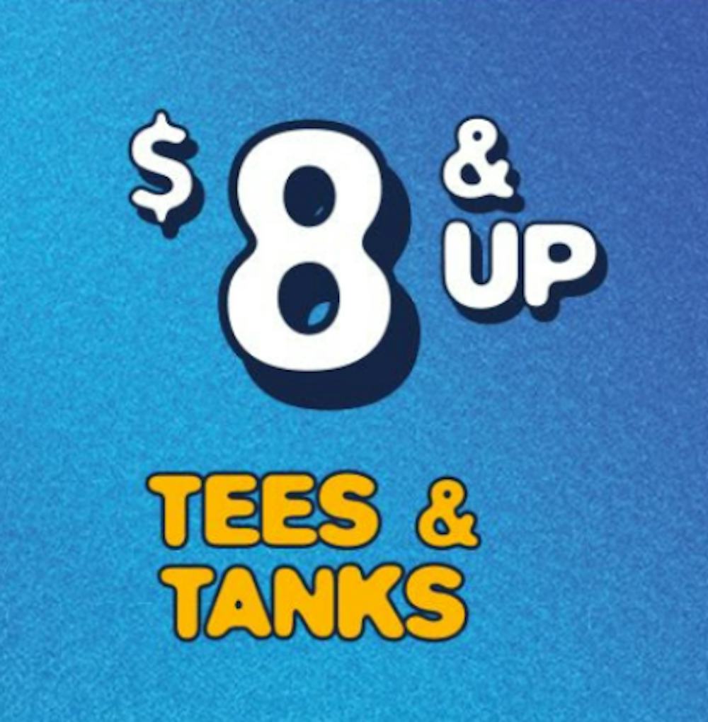 $8 & Up Tees & Tanks