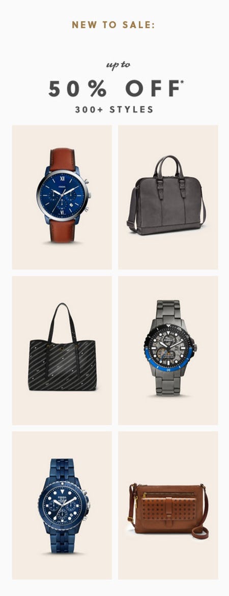Fresh Markdowns Up to 50% Off at Fossil 