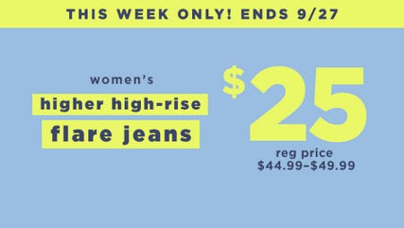 $25 Higher High-Rise Flare Jeans for Women