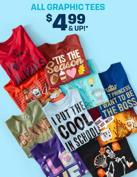 All Graphic Tees $4.99 and Up from The Children's Place