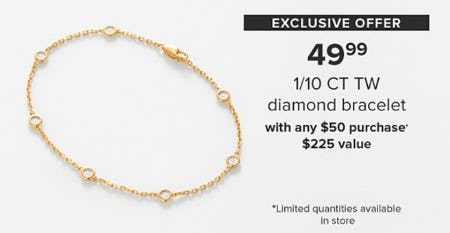 $49.99 1/10 CT TW Diamond Bracelet With Any $50 Purchase