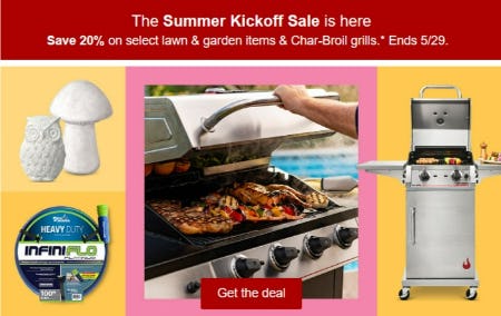 Save 20% on Select Lawn & Garden Items & Char-Broil Grills