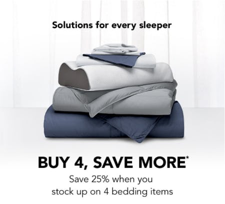 Buy 4, Save More on Bedding Items from Sleep Number