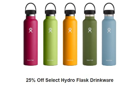 25% Off Select Hydro Flask Drinkware
