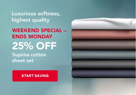25% Off Supima Cotton Sheet Set from Sleep Number