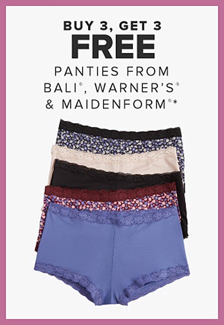 Hanes Mall  Buy 3, Get 3 Free Panties From Bali, Warner's & Maidenform