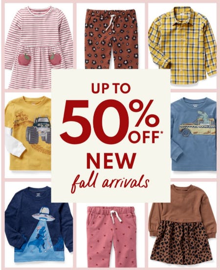Up to 50% Off New Fall Arrivals from Carter's