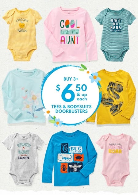 Buy 3+, $6.50 & Up Each Tees & Bodysuits Doorbusters from Carter's Oshkosh