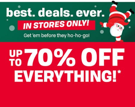 Up to 70% Off Everything