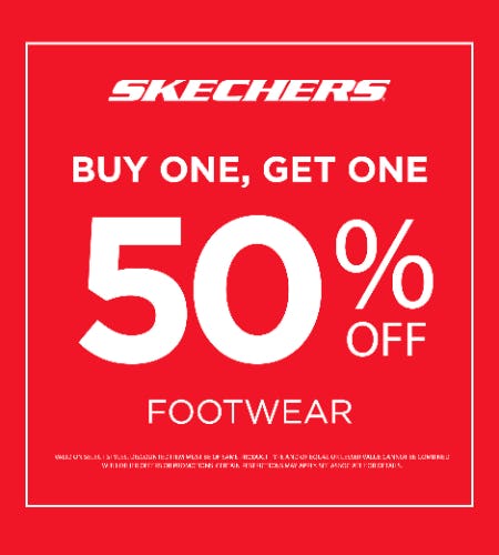 Buy One, Get One 50% Off Footwear from Skechers                                