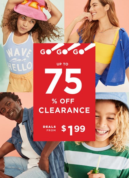 Up to 75% Off Clearance from Old Navy