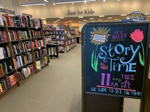 Join Barnes and Noble for new stories, bookseller favorites, classic stories and seasonal stories in the Kids Department.  Coloring activities to follow.