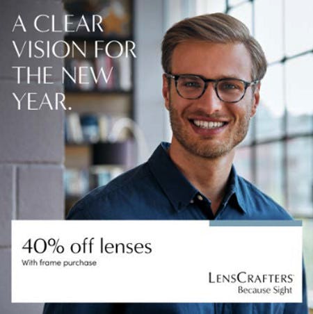 40% off Lenses from Lenscrafters