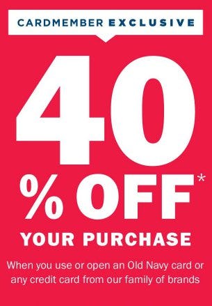 40% Off Your Purchase from Old Navy