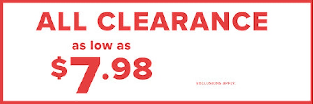 All Clearance As Low as $7.98