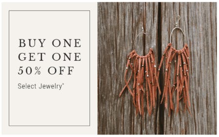 BOGO 50% Off Select Jewelry