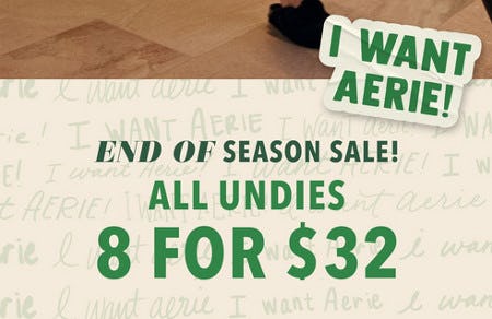 aerie Undies Sale 8 For $32
