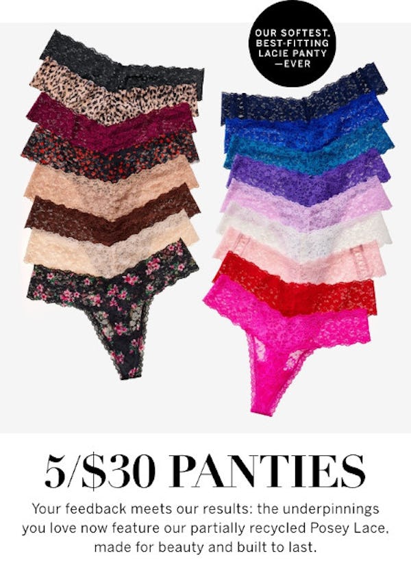 5 for $30 Panties