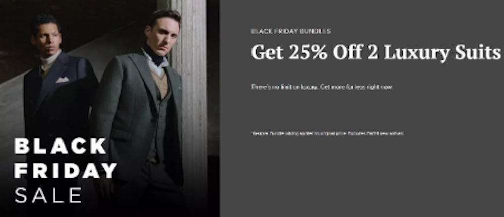 Get 25% Off 2 Luxury Suits