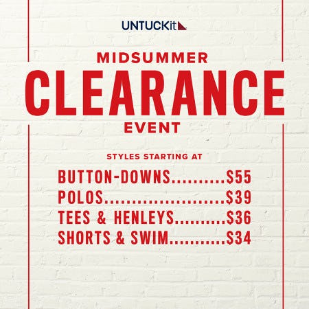 UNTUCKit - Mid-Summer Clearance Sale