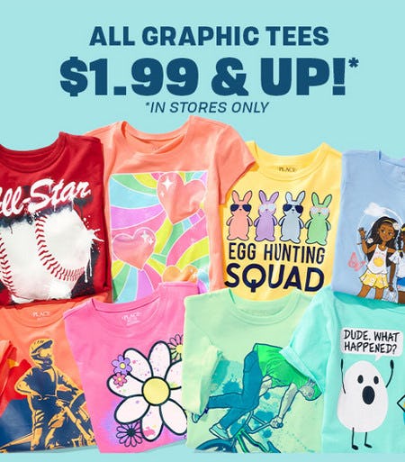 All Graphic Tees $1.99 and Up from The Children's Place Gymboree
