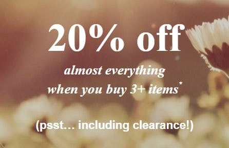 20% Off Almost Everything when You Buy 3+ Items from Abercrombie Kids